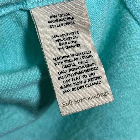 Soft Surroundings Aqua Blue Knit Top Size L/XL - Picture 10 of 11